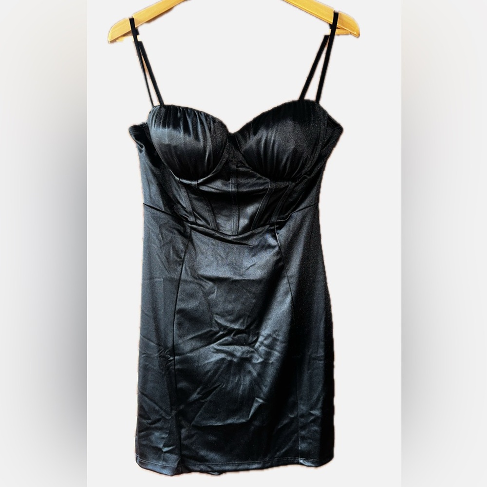 Haute Monde Black Mini Cocktail Dress